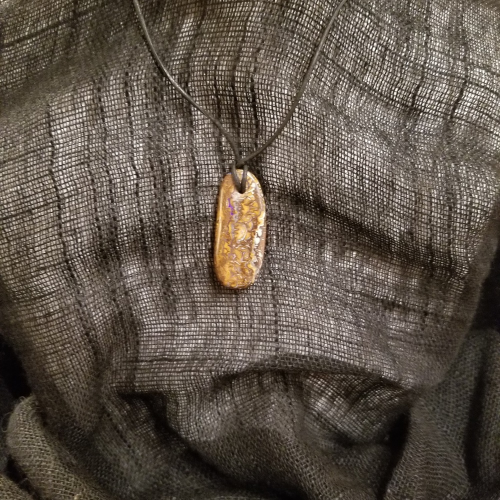 **SOLD** Unisex Australian Yowah Opal Necklace - Picture 8 of 12